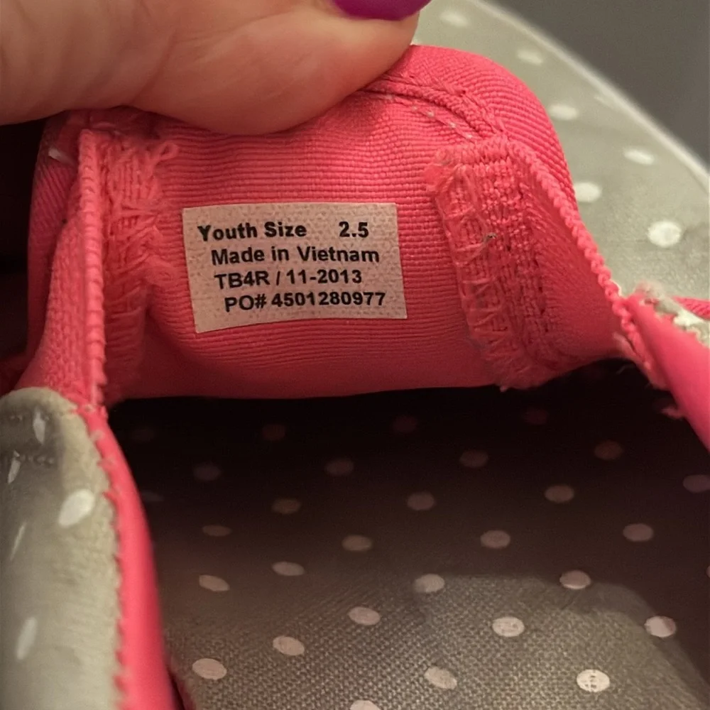 Vans Kids' Slip-On Sneakers‎ - Grey and Pink size 2.5
